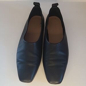 Arket Black Leather Ballet Flats Square Toe Modern Size 41